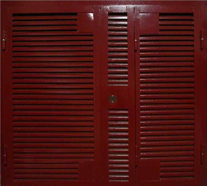 Ставни решетчатые Ставни-жалюзи двупольные с замком (порошковое напыление)