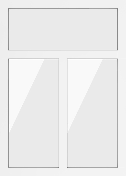 Внешняя сторона Алюминиевое противопожарное окно с верхней вставкой (03)