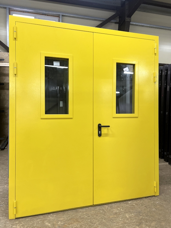 Двупольные остекленные пожаростойкие двери ДМПО-02 (EI30-60)